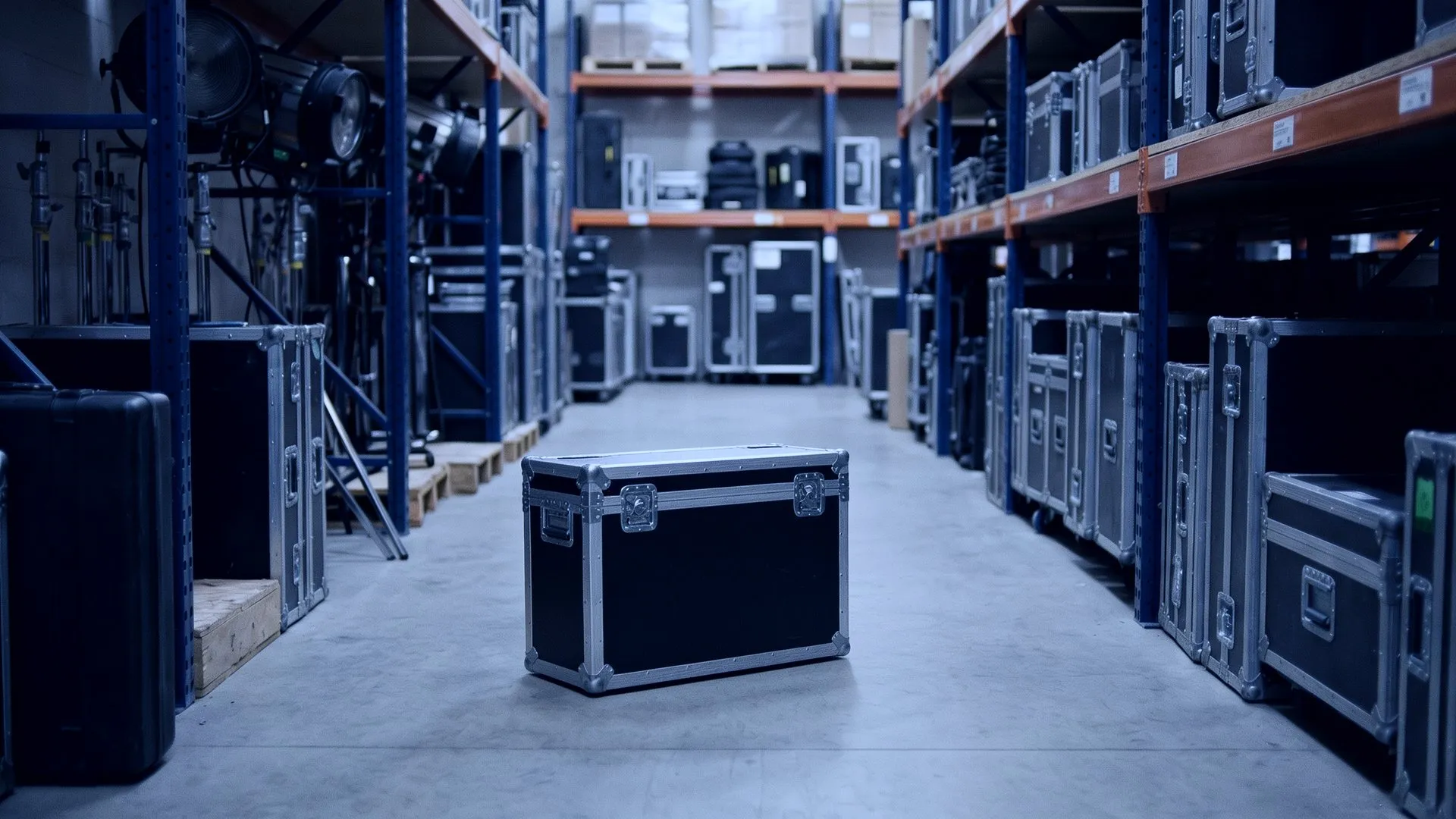 Broadcast equipment rental shelves